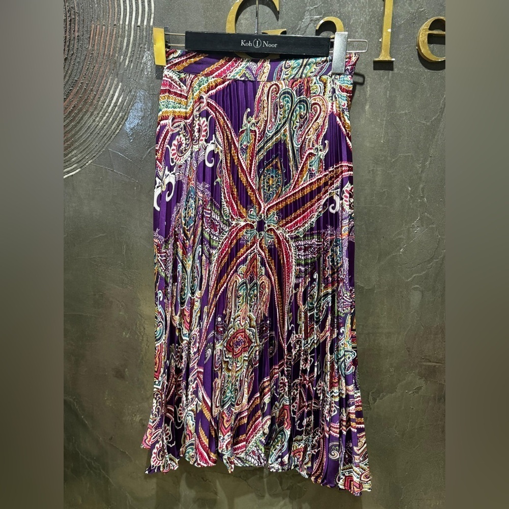 Day Birger et Mikkelsen NWT Colorful Pleated Maxi Skirt EU34 US4 Lightweight - Picture 2 of 3